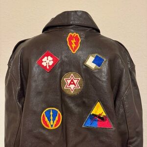 Vintage Protech Type A-2 Flyer's Leather Jacket Size 46 Air Force With Patches